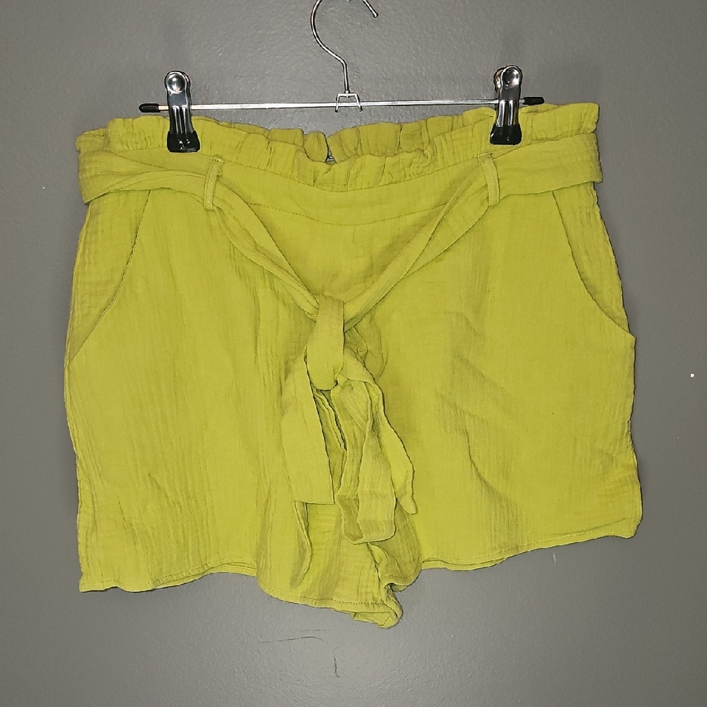 Lulu's High Waist Lime Shorts